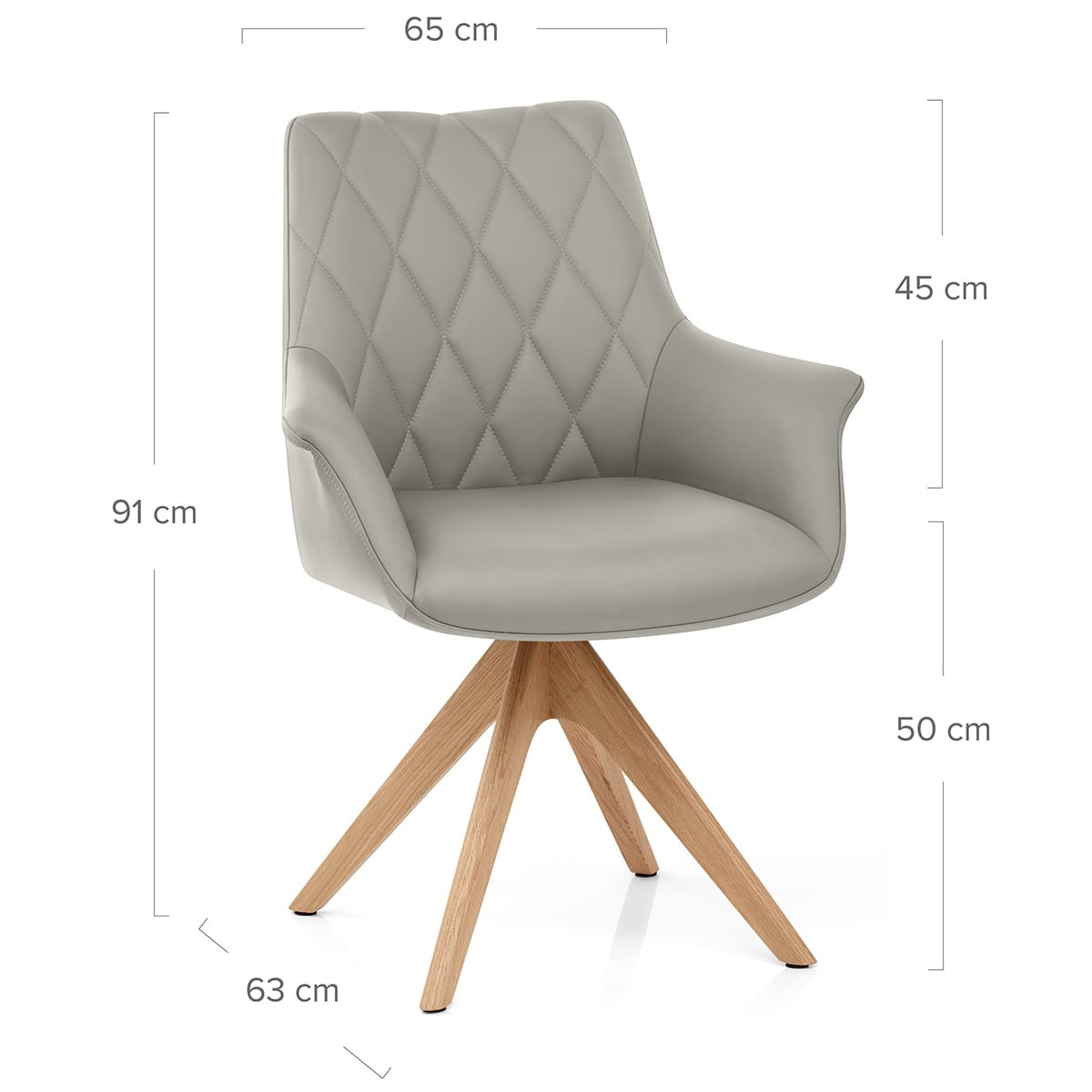 Portobello Oak Chair Grey Real Leather