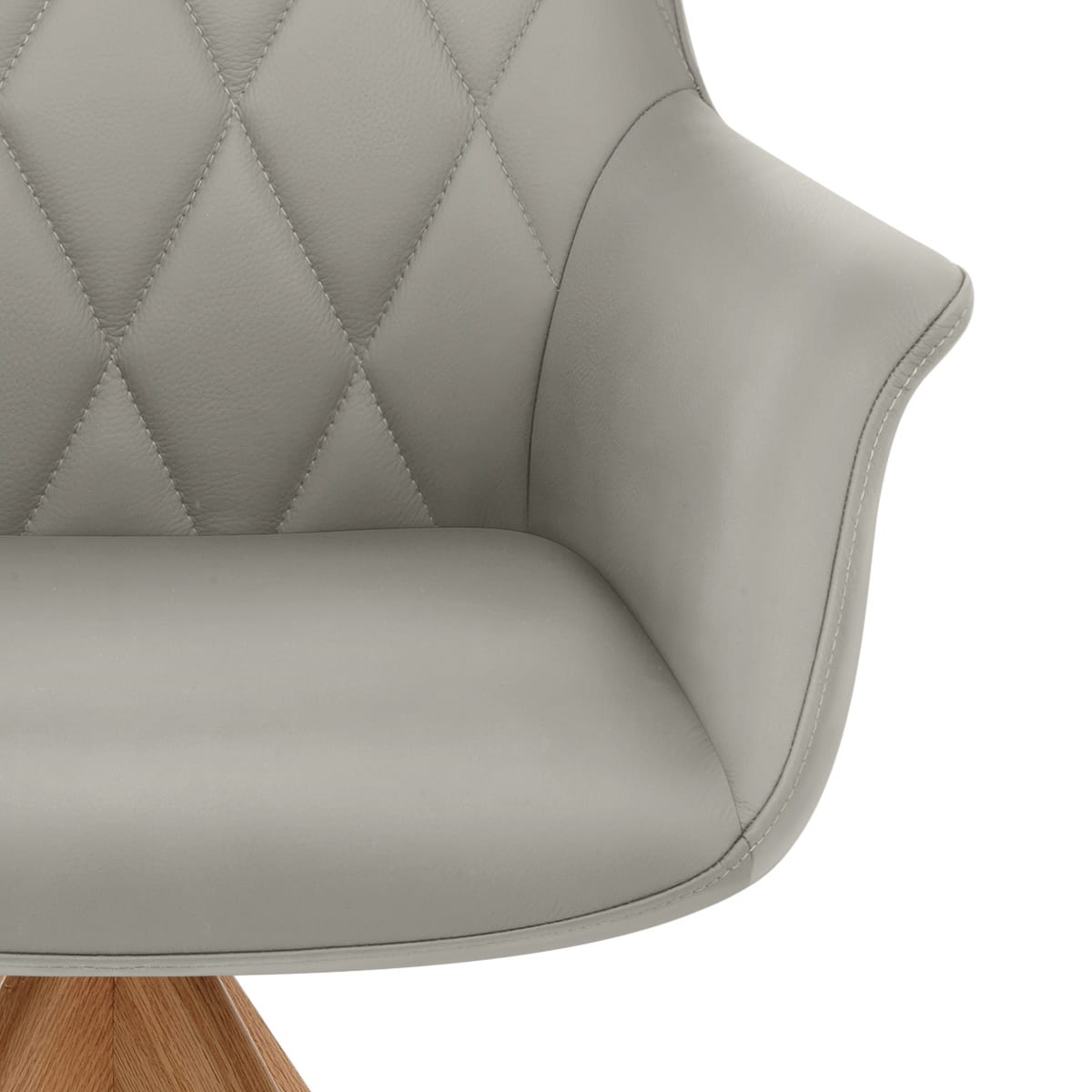 Portobello Oak Chair Grey Real Leather
