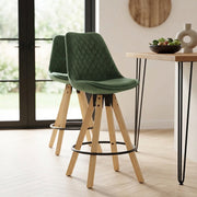 Prism Bar Stool Green Velvet