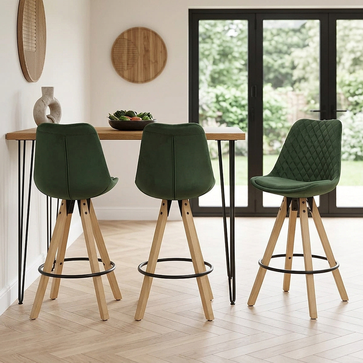 Prism Bar Stool Green Velvet