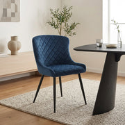 Provence Dining Chair Blue Velvet