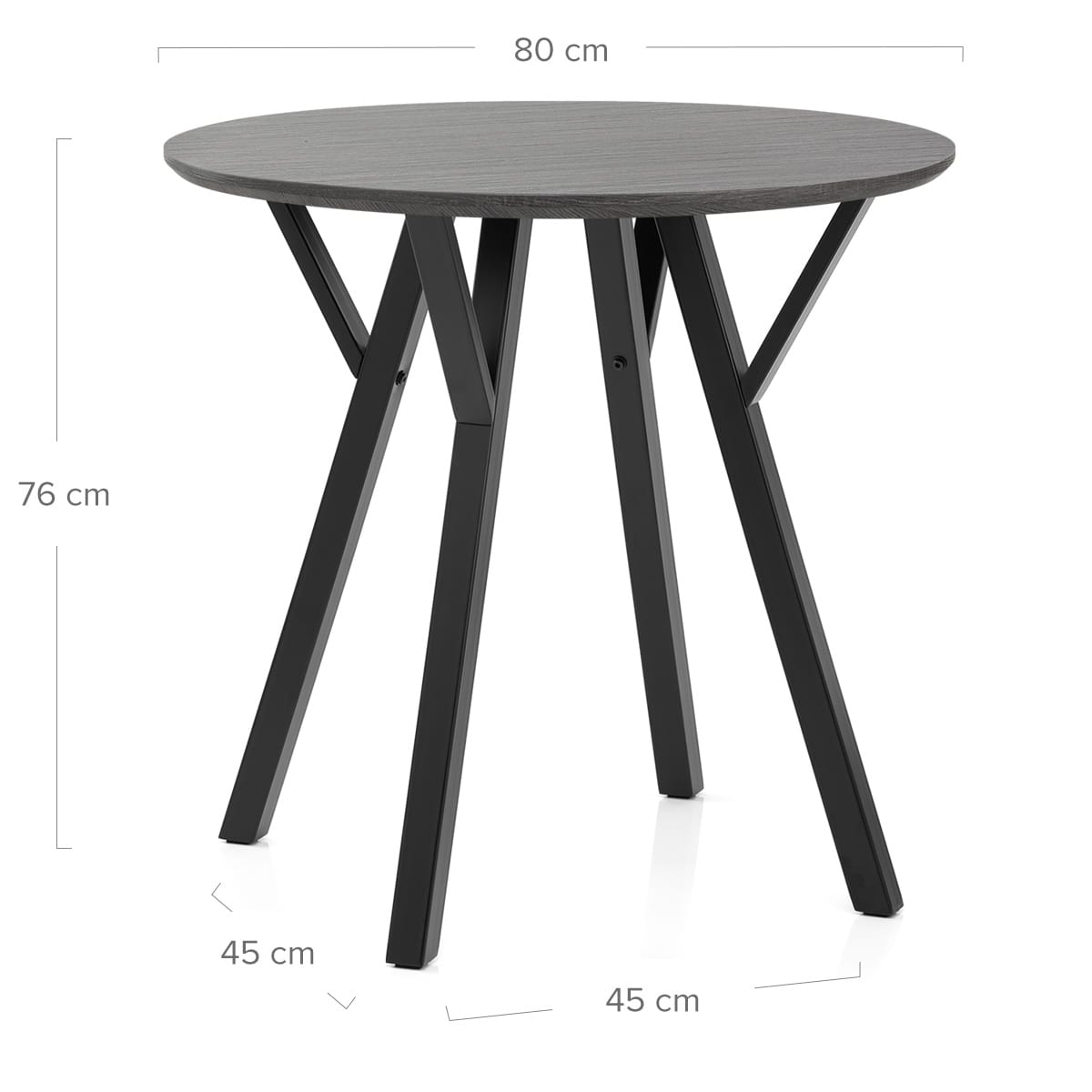 Quest 80cm Dining Table Grey Wood