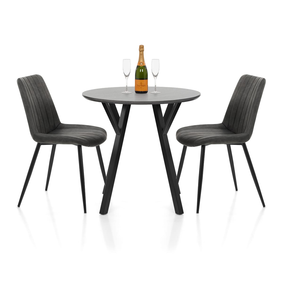 Quest 80cm Dining Table Grey Wood