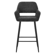 Raven Bar Stool Black Fabric