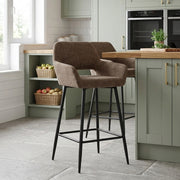 Raven Bar Stool Brown Fabric