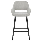 Raven Bar Stool Light Grey Fabric