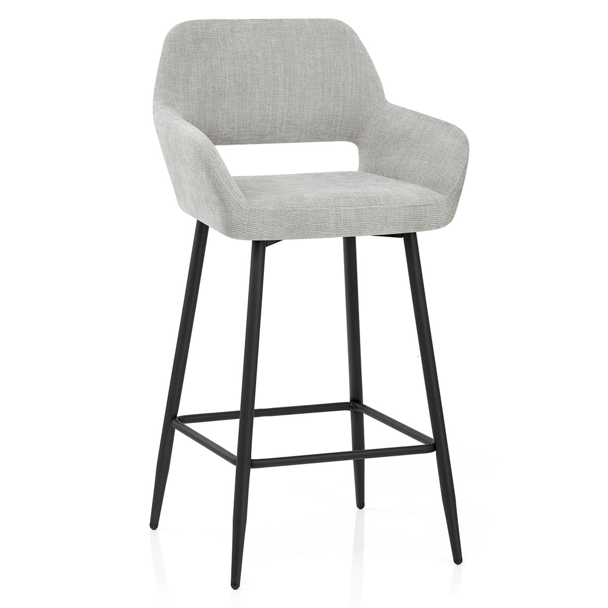 Raven Bar Stool Light Grey Fabric