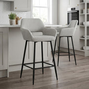 Raven Bar Stool Light Grey Fabric