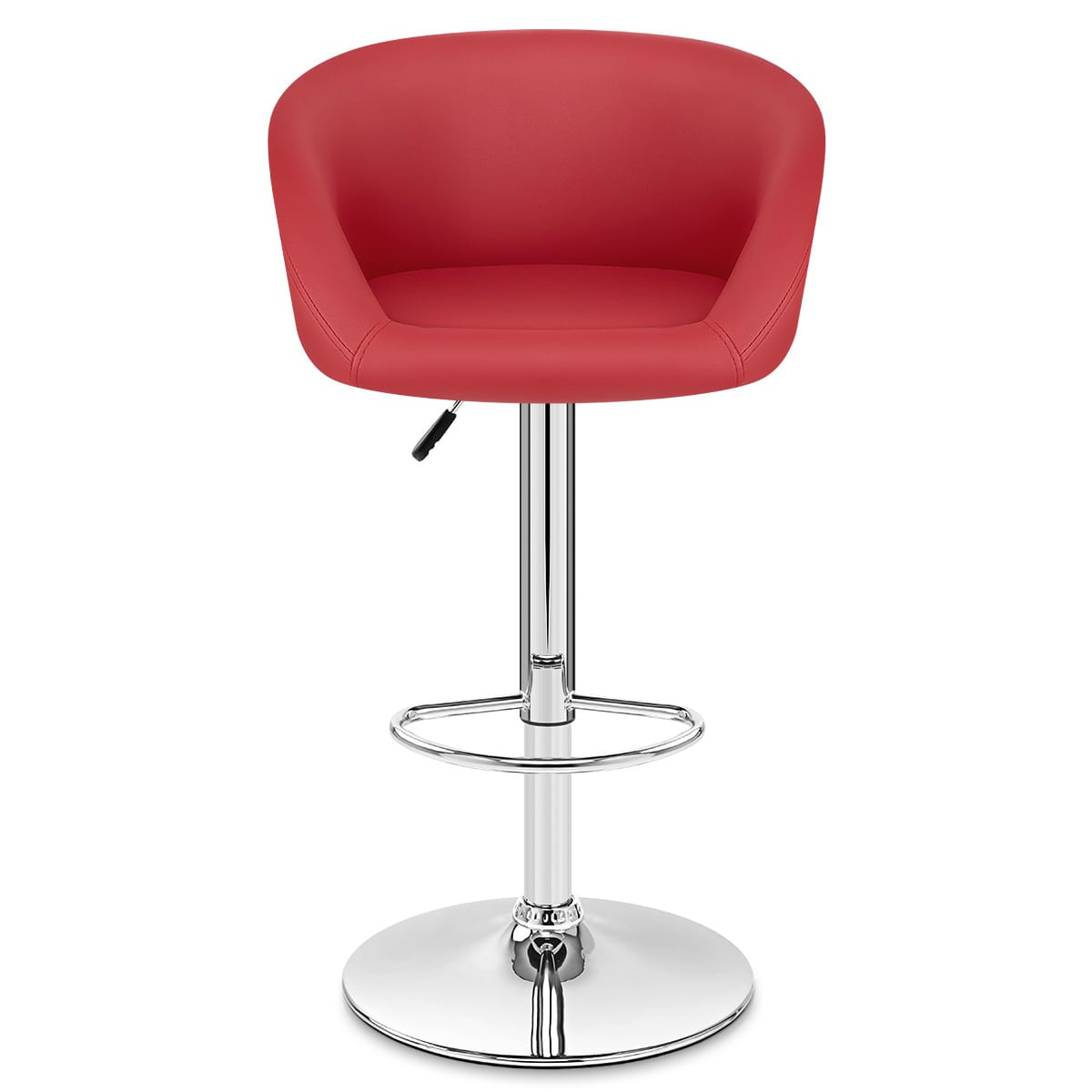 Red Faux Leather Eclipse Stool