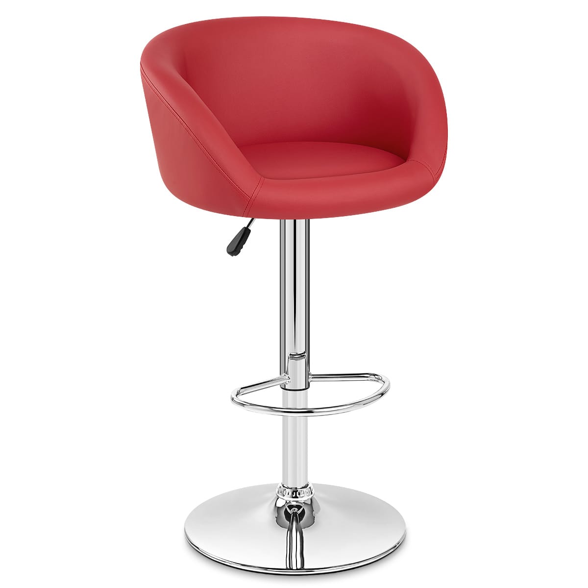 Red Faux Leather Eclipse Stool