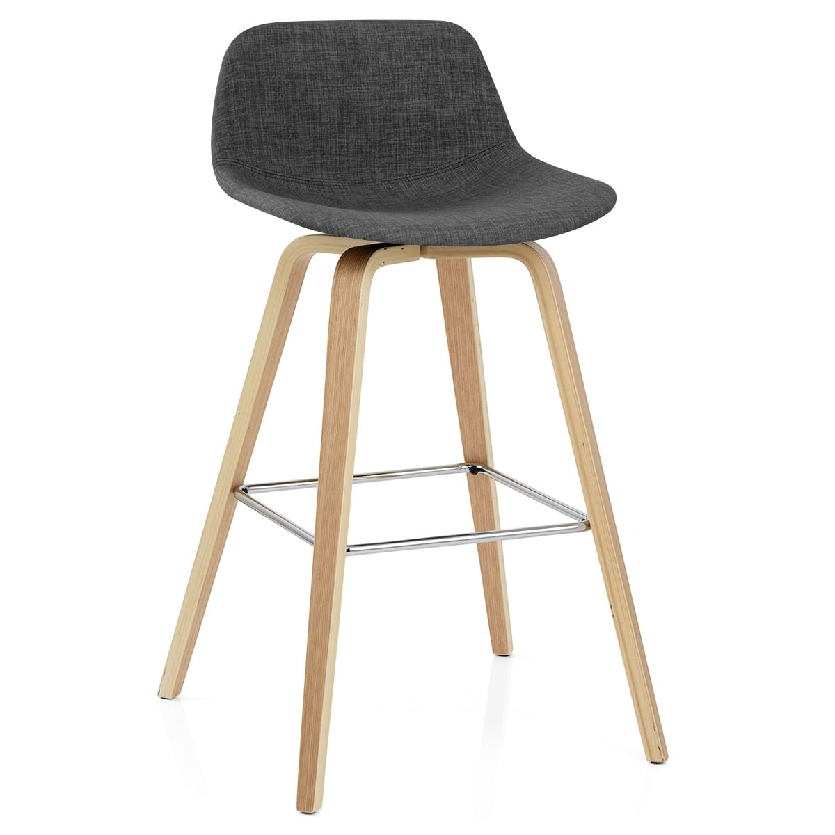 Reef Wooden Stool Charcoal Fabric