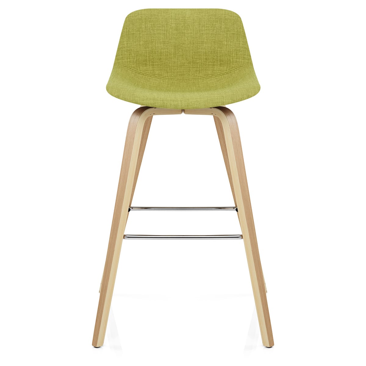 Reef Wooden Stool Green Fabric