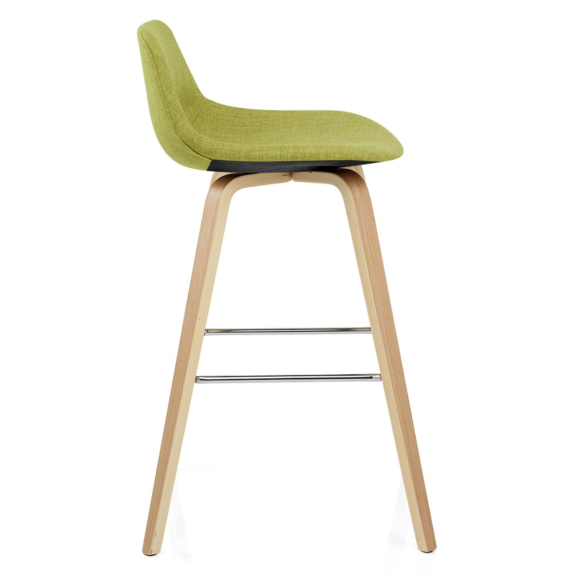 Reef Wooden Stool Green Fabric