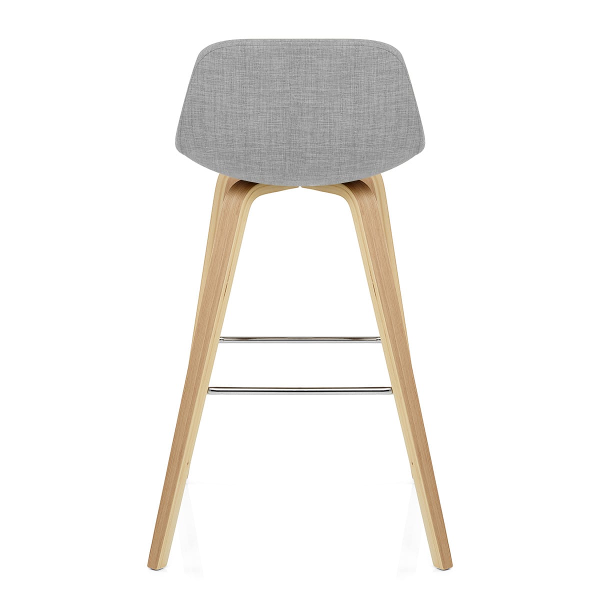 Reef Wooden Stool Grey Fabric