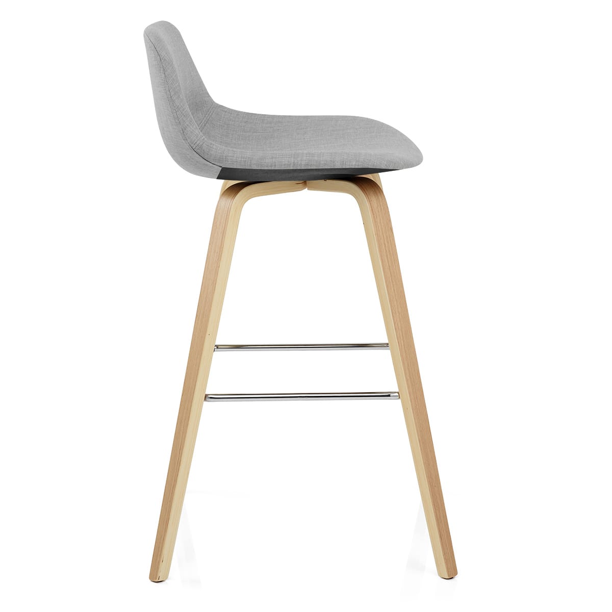 Reef Wooden Stool Grey Fabric