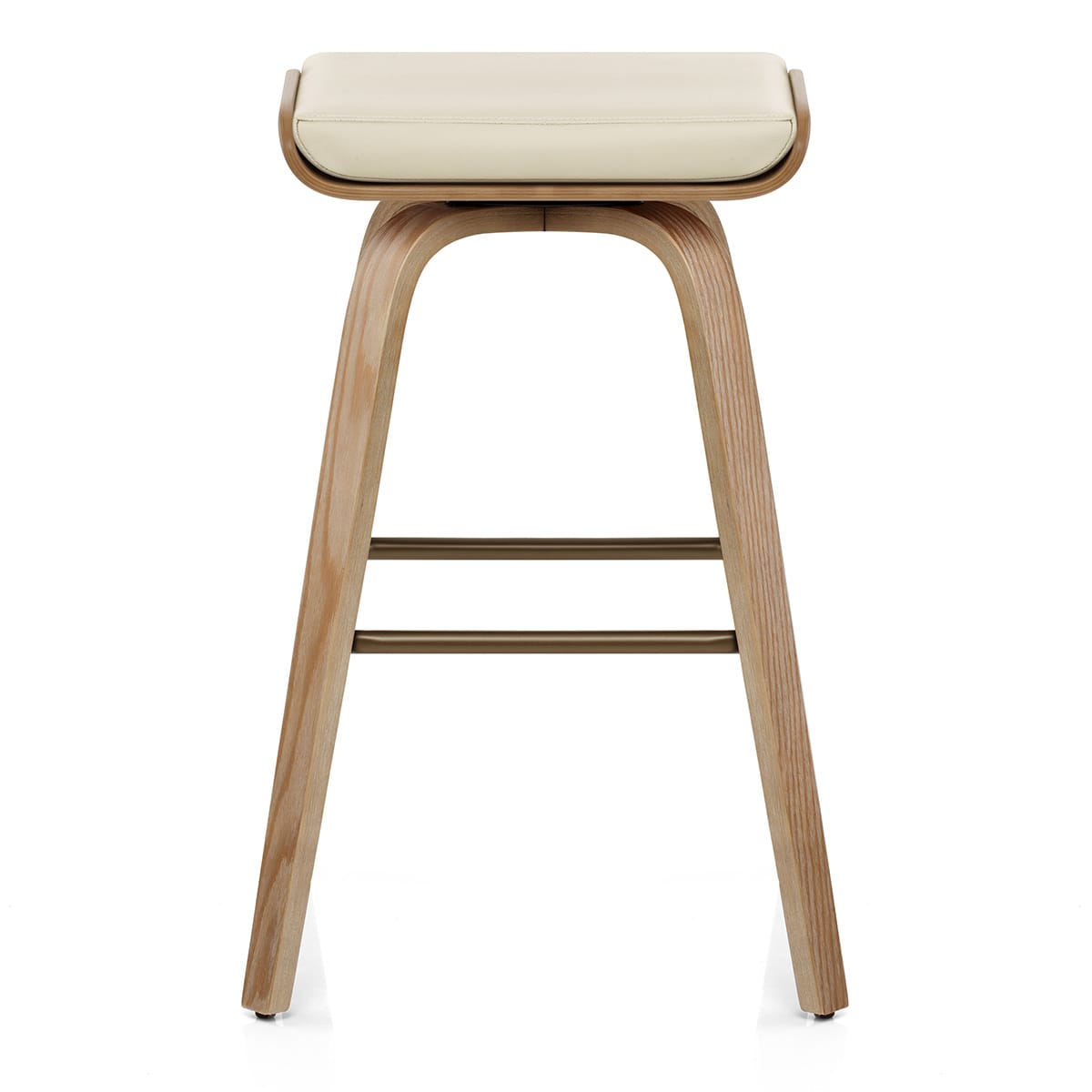 Remy Oak Stool Cream Real Leather