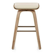 Remy Oak Stool Cream Real Leather