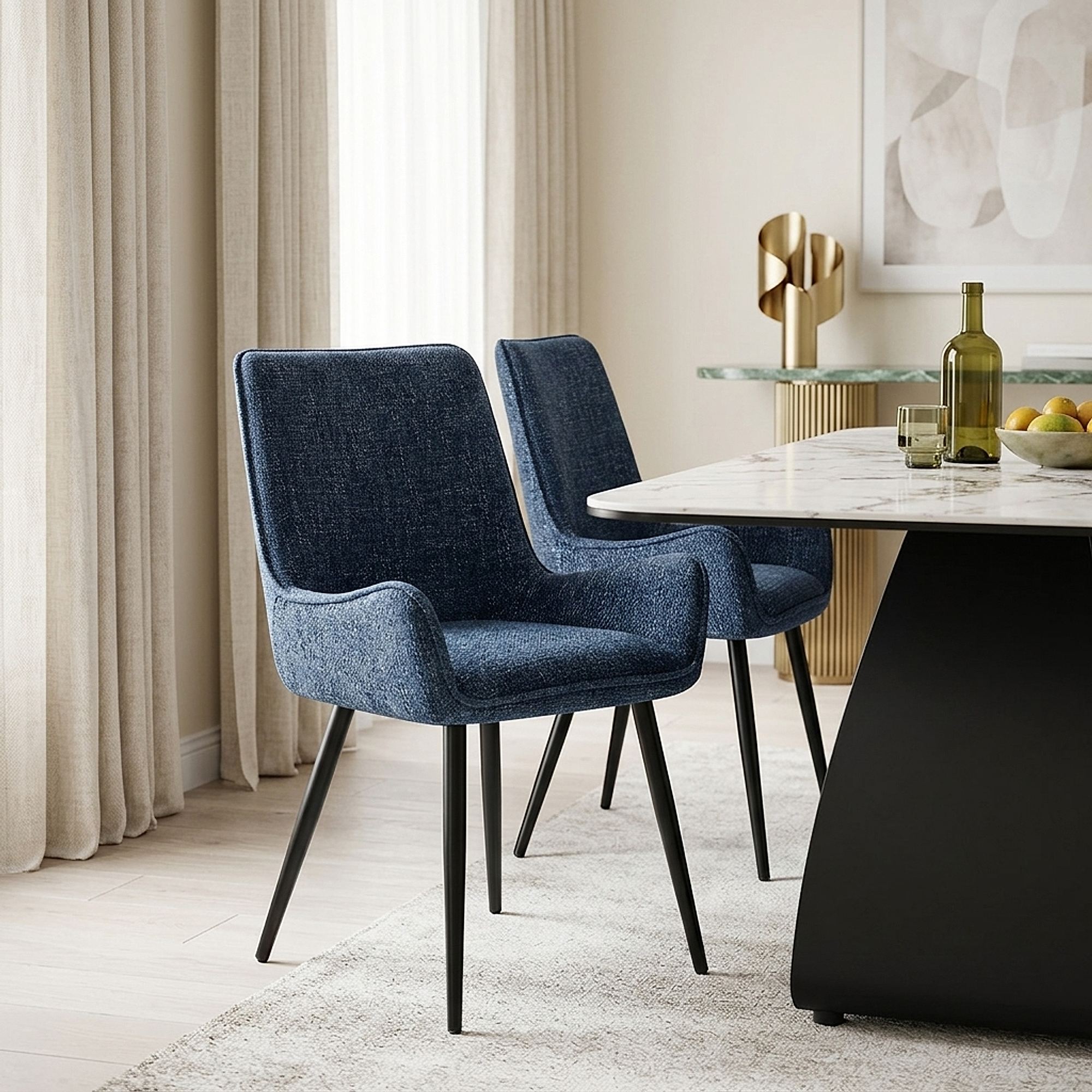 Rene Dining Chair Blue Fabric