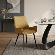 Rene Dining Chair Gold Fabric