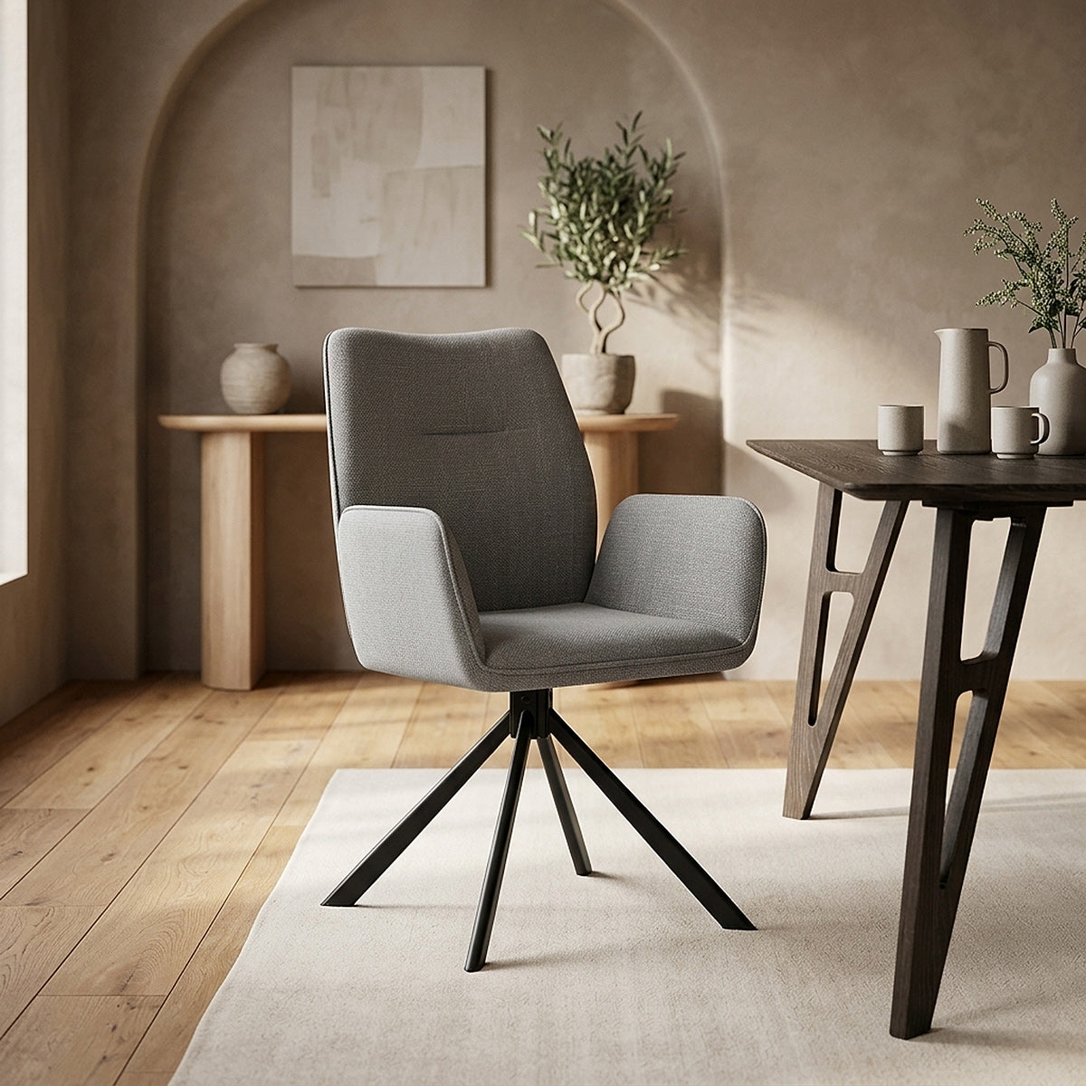 Rici Chair Grey Fabric
