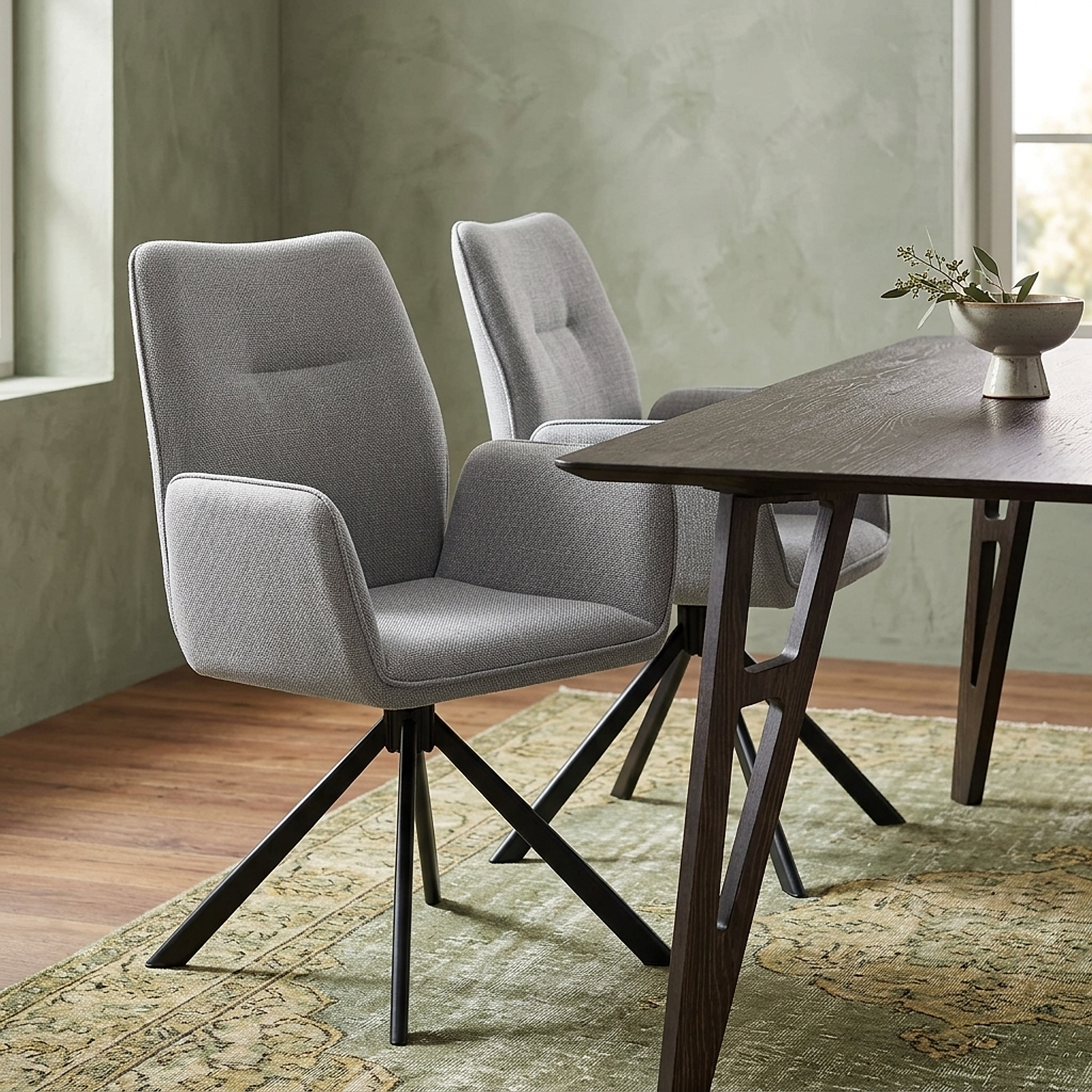Rici Chair Grey Fabric