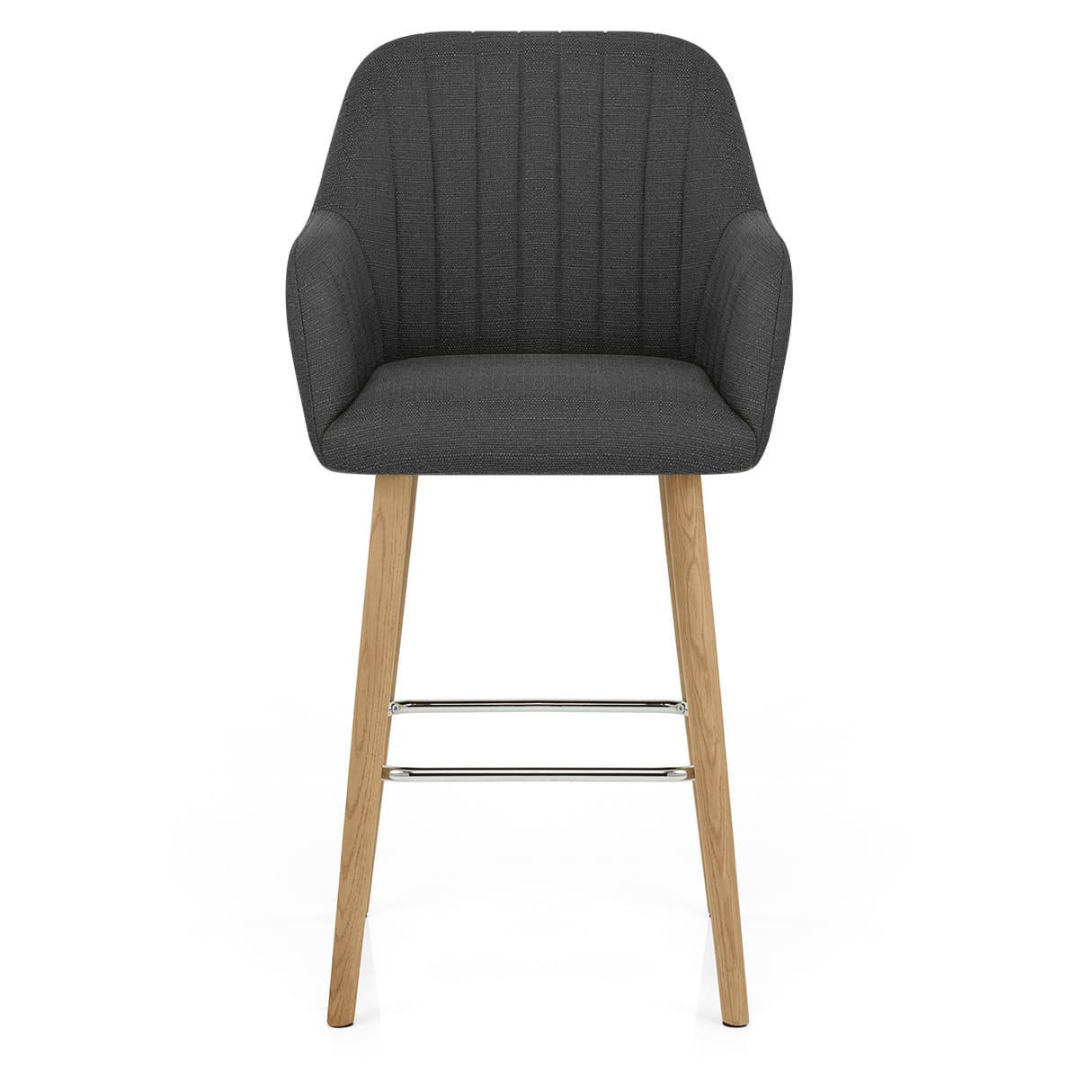 Rio Wooden Stool Charcoal Fabric