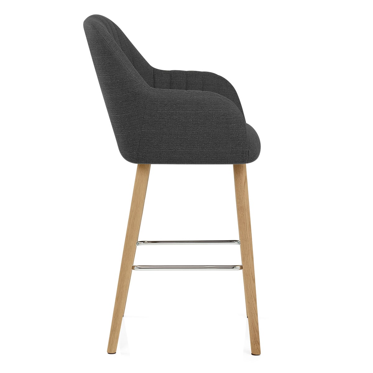 Rio Wooden Stool Charcoal Fabric