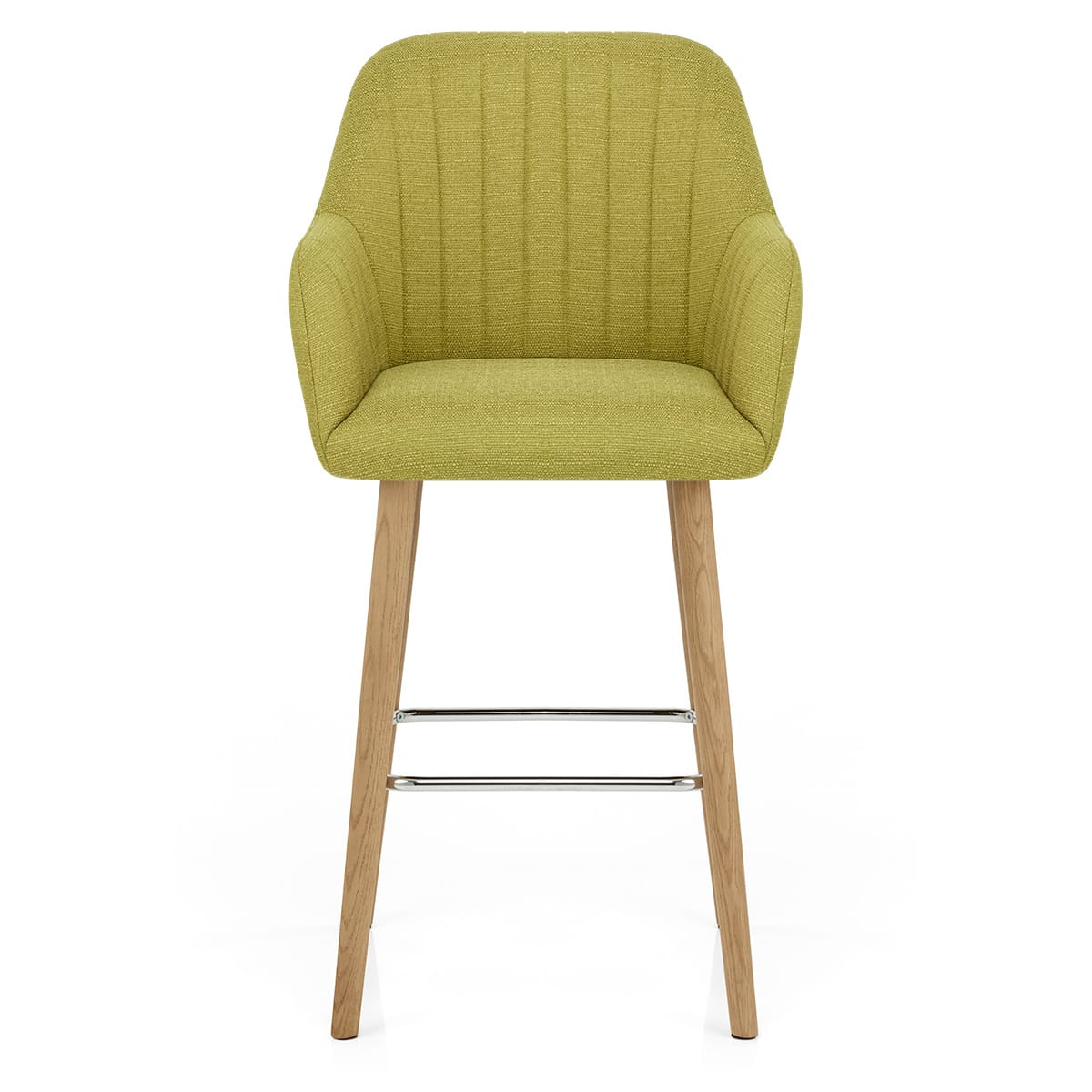 Rio Wooden Stool Green Fabric