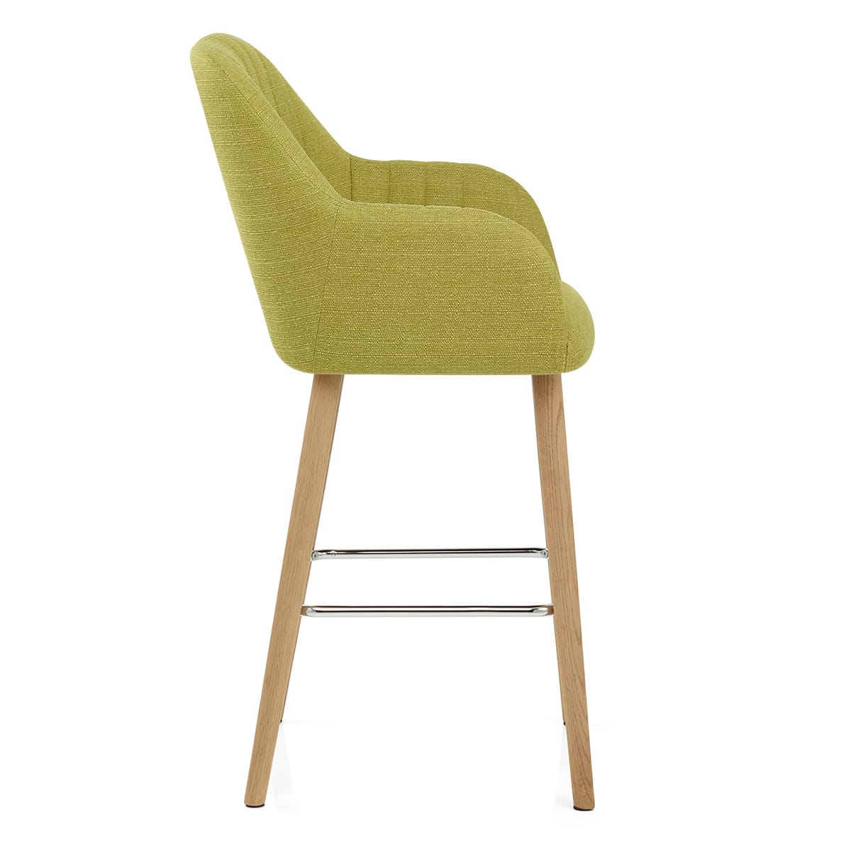 Rio Wooden Stool Green Fabric