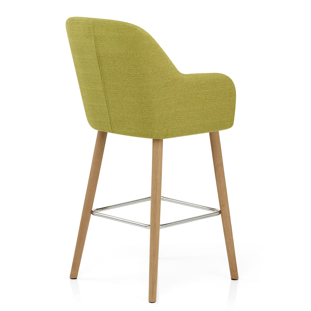 Rio Wooden Stool Green Fabric