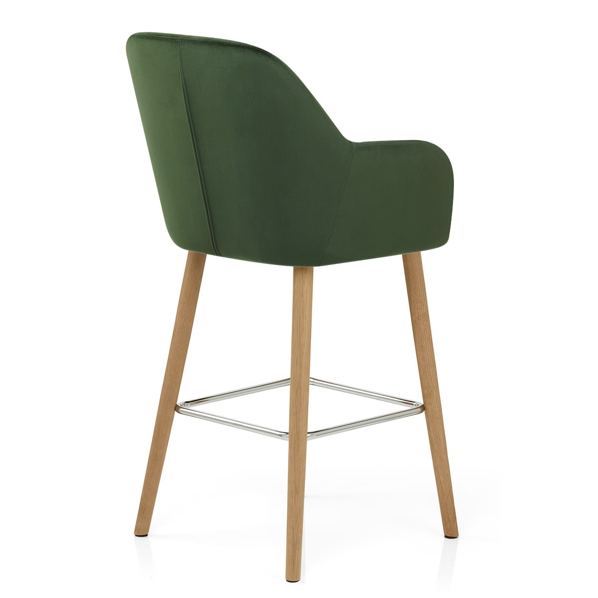 Rio Wooden Stool Green Velvet