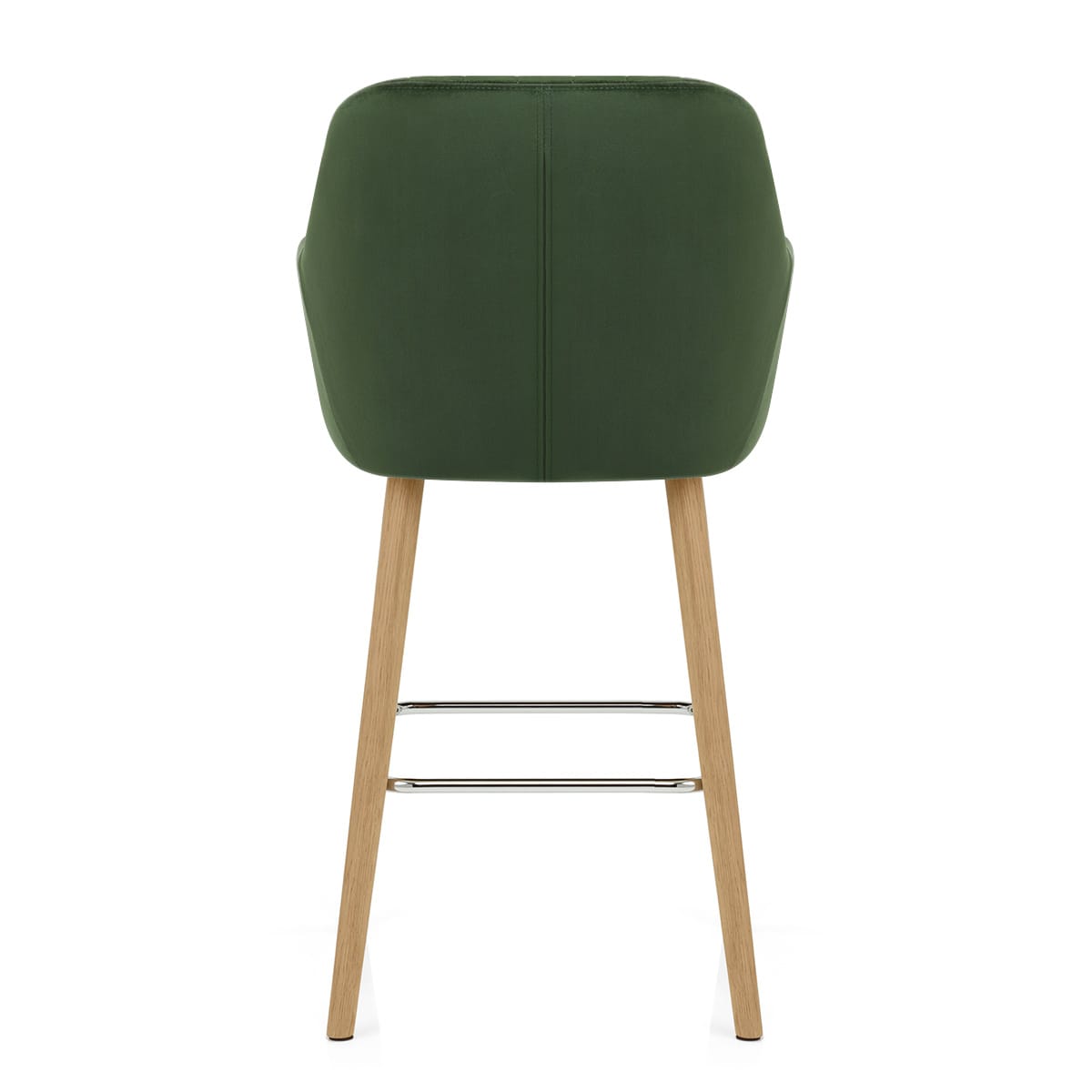 Rio Wooden Stool Green Velvet