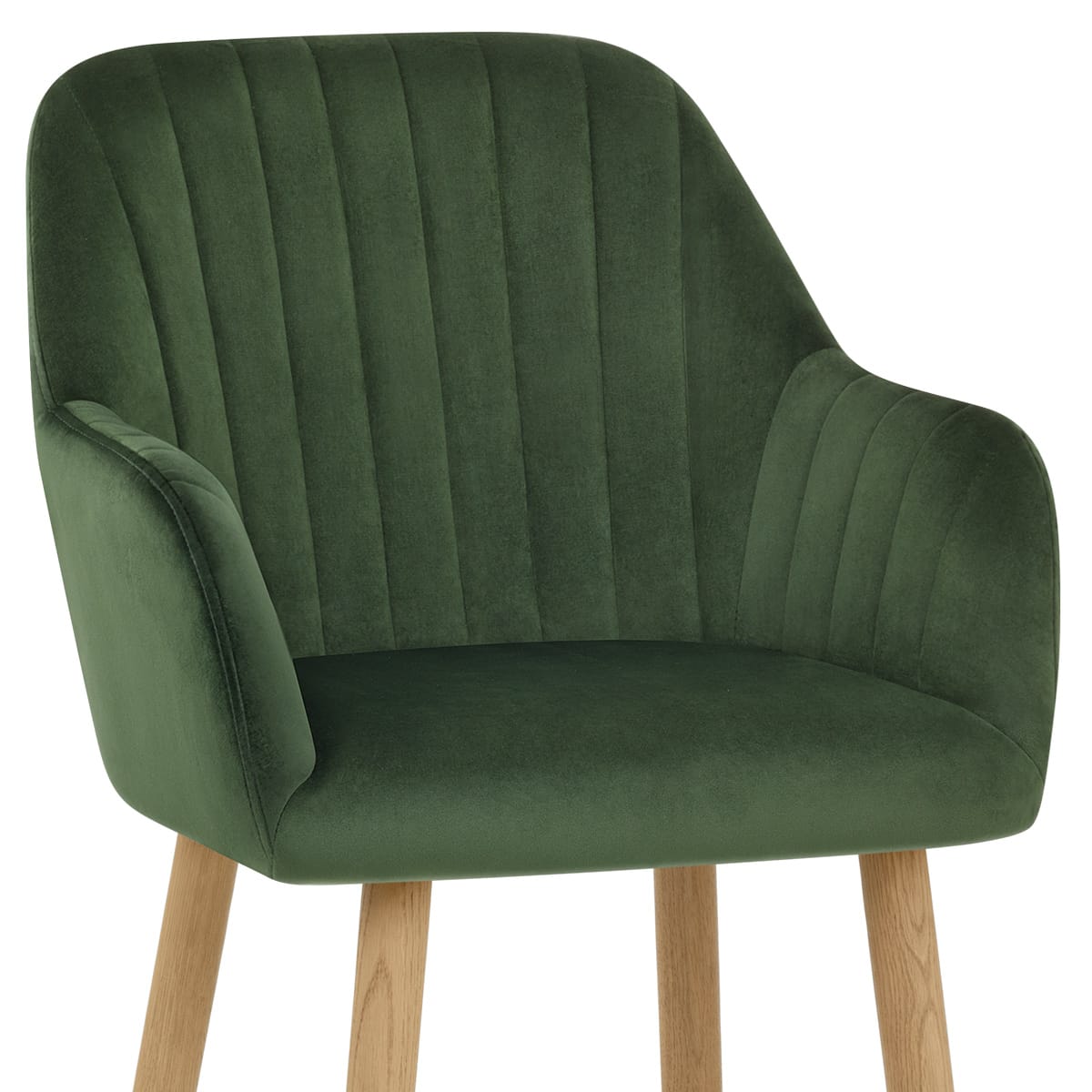 Rio Wooden Stool Green Velvet