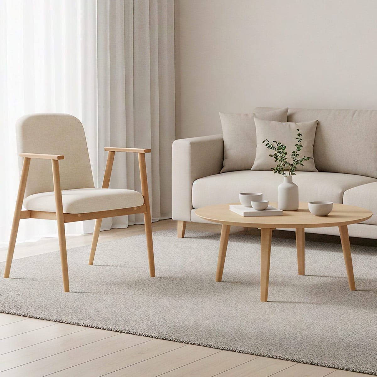 Ripley Chair Beige Fabric