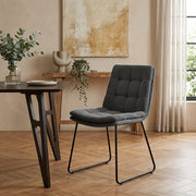Riva Dining Chair Dark Grey Fabric