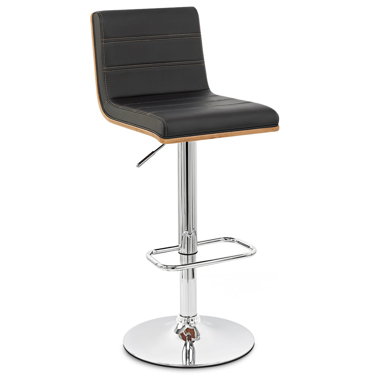 Riviera Walnut Bar Stool Black
