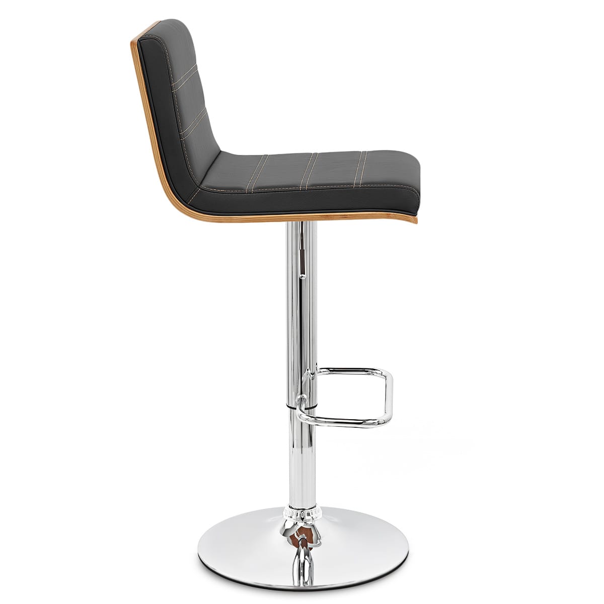 Riviera Walnut Bar Stool Black