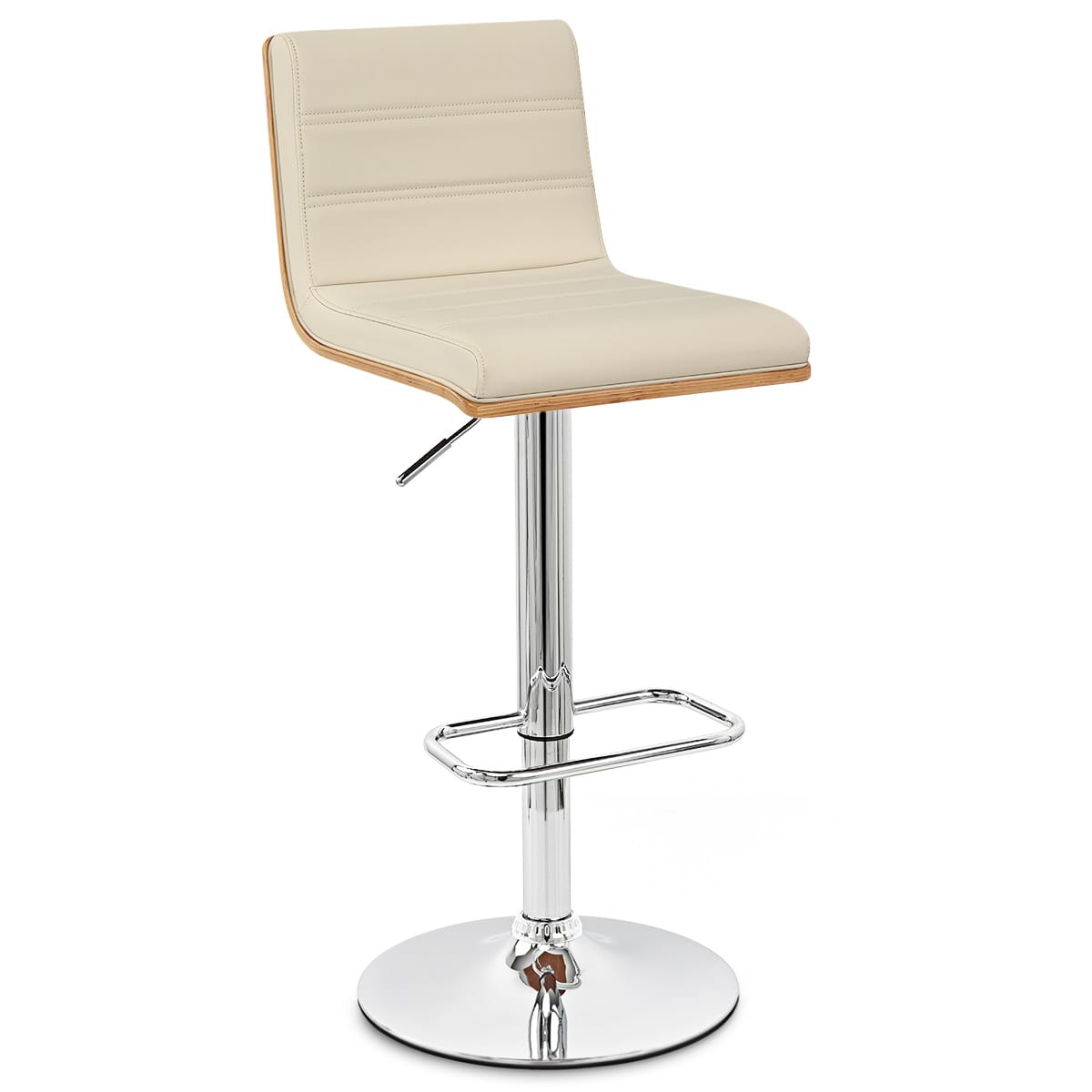 Riviera Walnut Bar Stool Cream