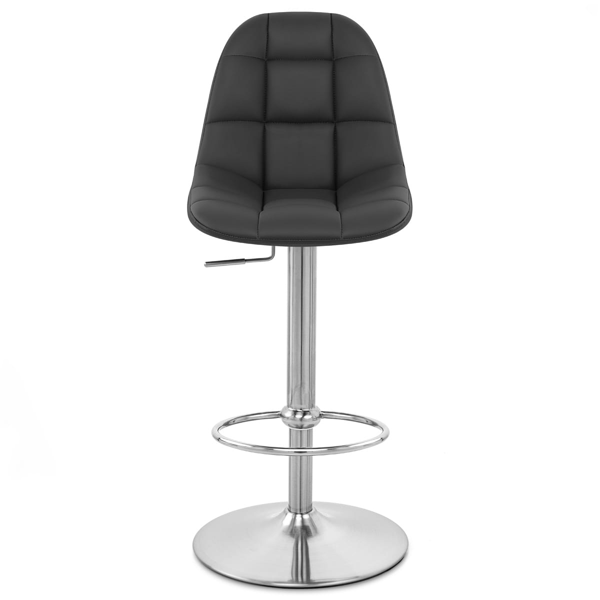 Rochelle Brushed Steel Stool Black