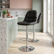 Rochelle Brushed Steel Stool Black