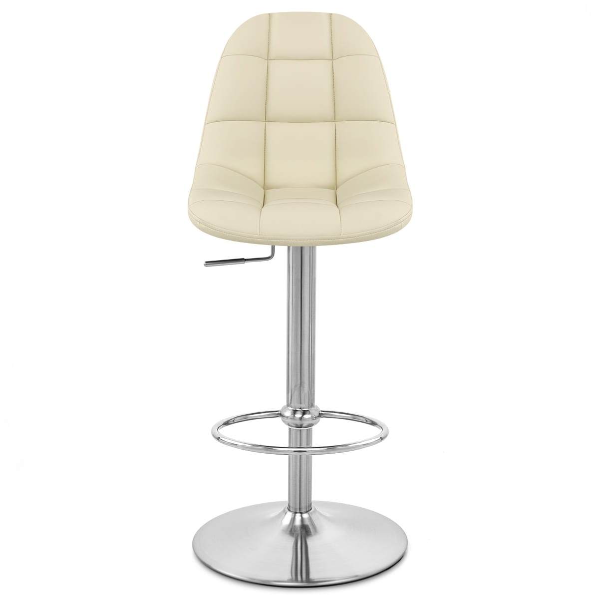 Rochelle Brushed Steel Stool Cream