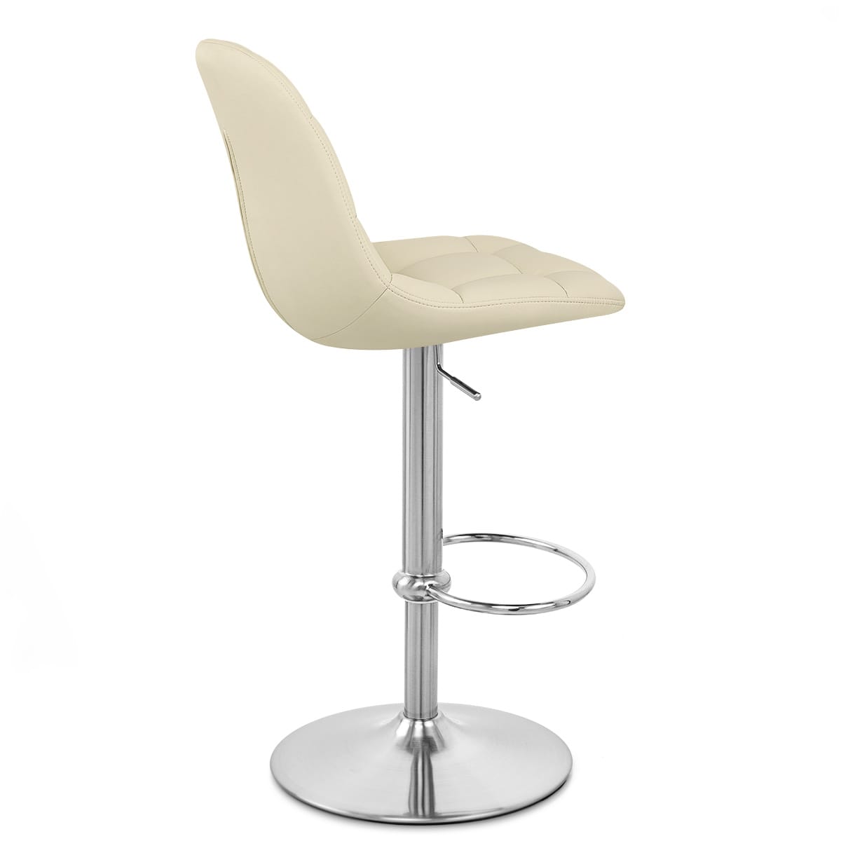 Rochelle Brushed Steel Stool Cream