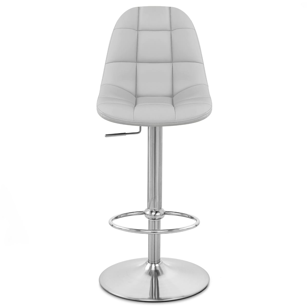 Rochelle Brushed Steel Stool Grey