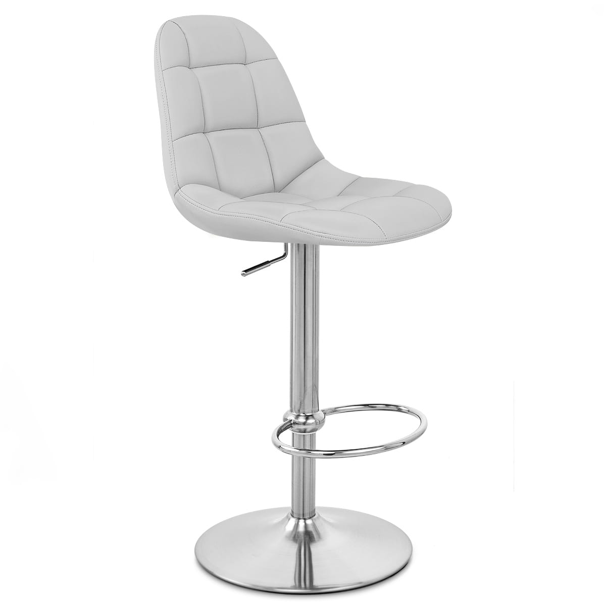 Rochelle Brushed Steel Stool Grey