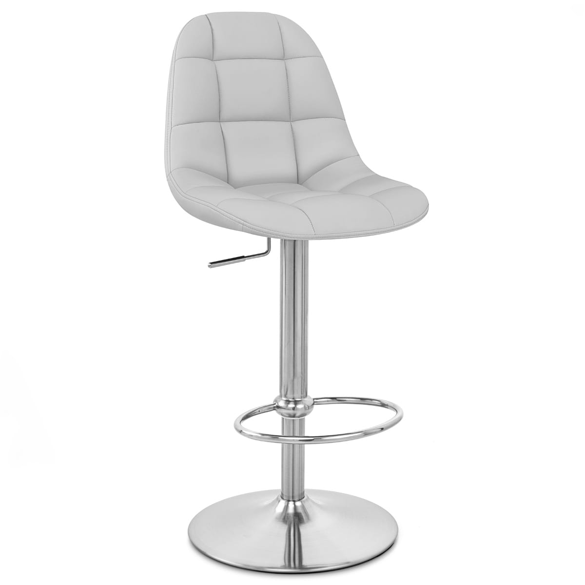 Rochelle Brushed Steel Stool Grey