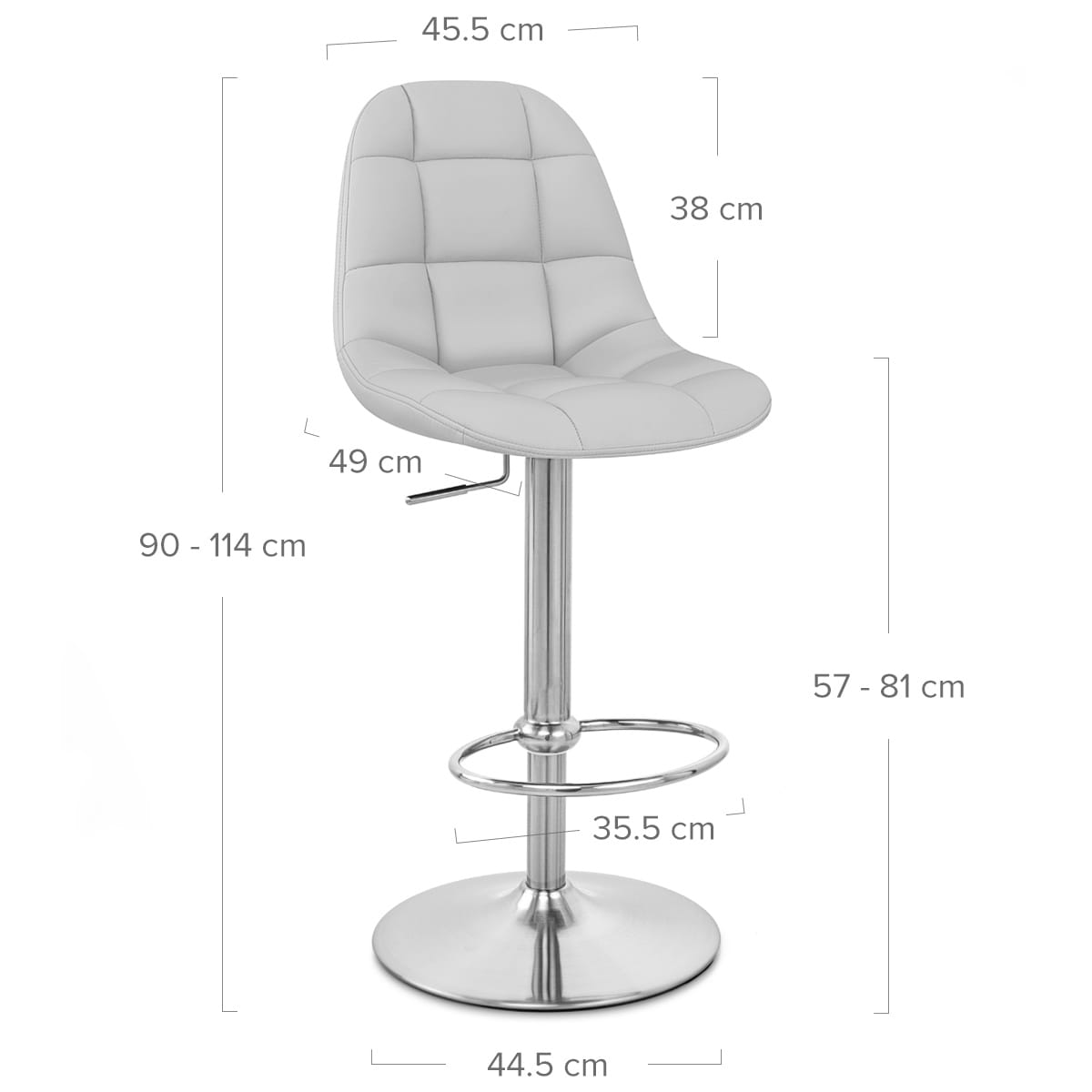 Rochelle Brushed Steel Stool Grey