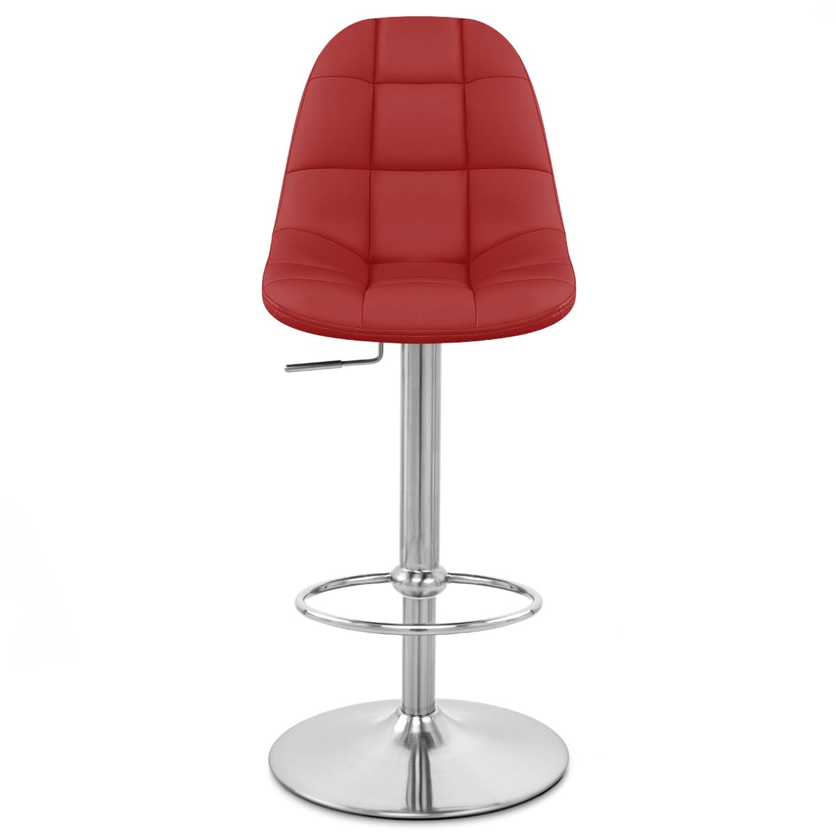 Rochelle Brushed Steel Stool Red