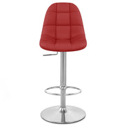 Rochelle Brushed Steel Stool Red