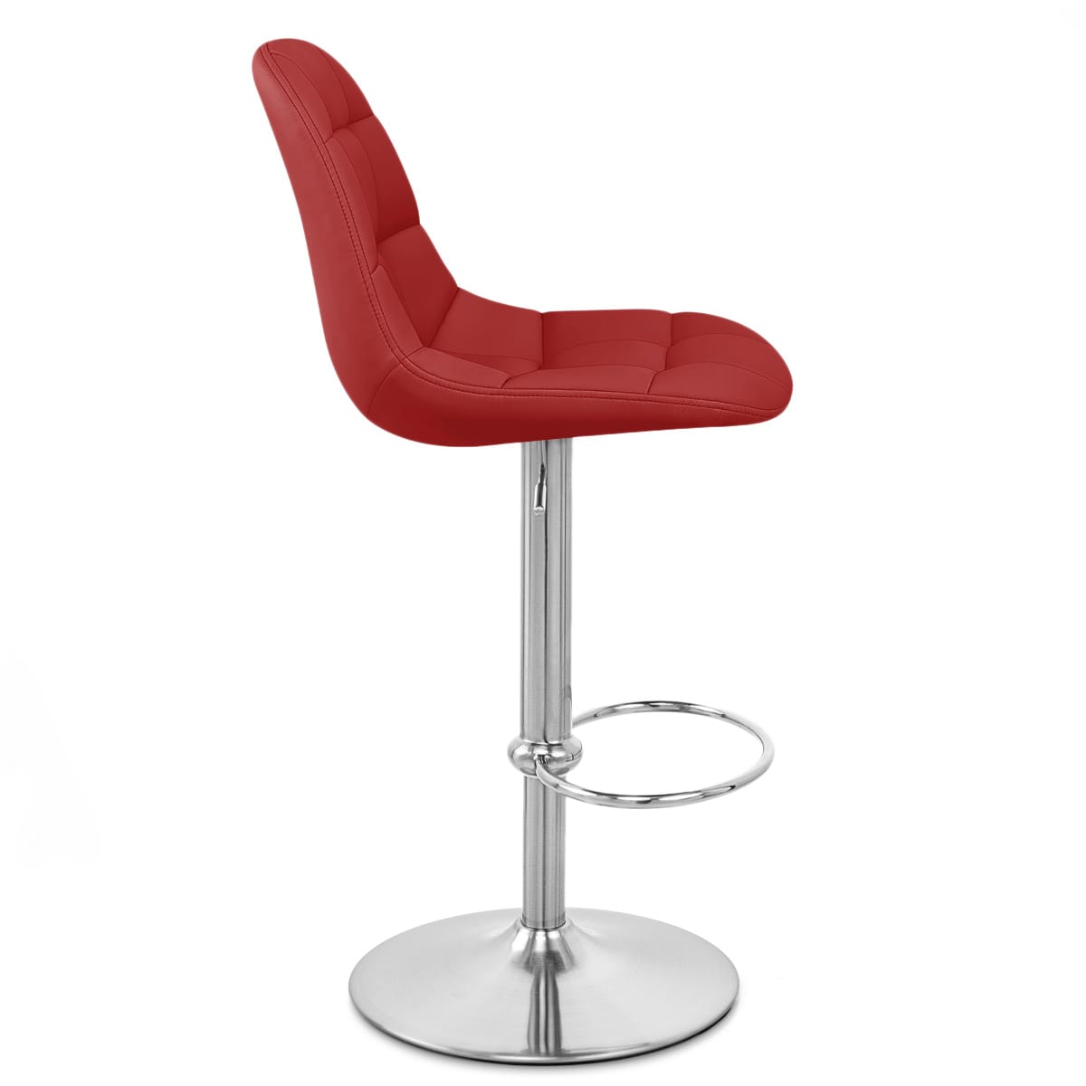 Rochelle Brushed Steel Stool Red