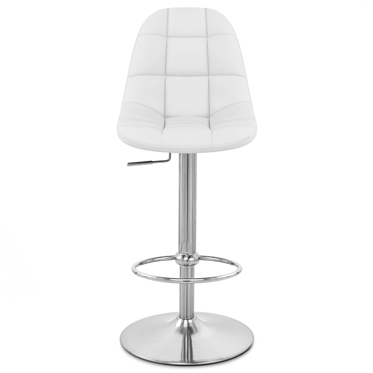 Rochelle Brushed Steel Stool White